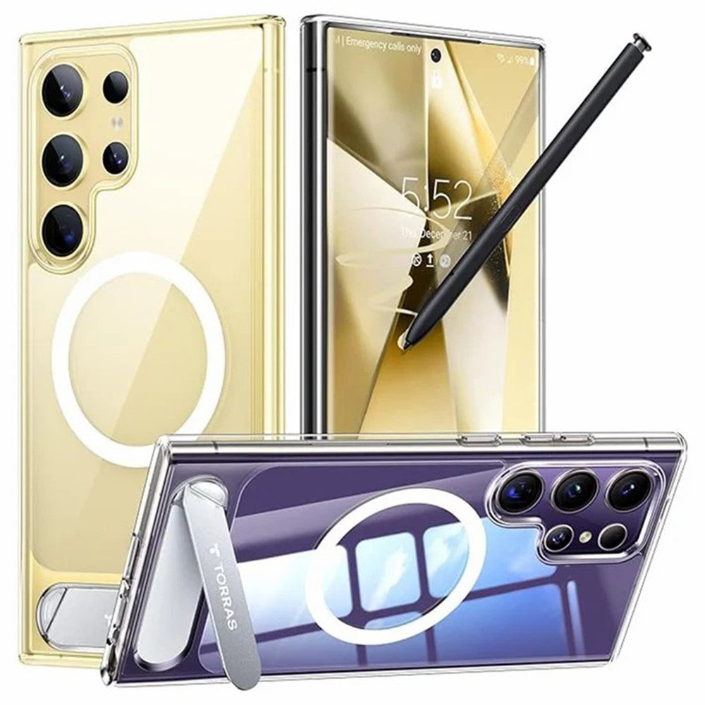 TORRAS Ostand L1 Series For Samsung Galaxy S24 Ultra Case Kickstand TPU+PC Phone Cover Compatible with MagSafe