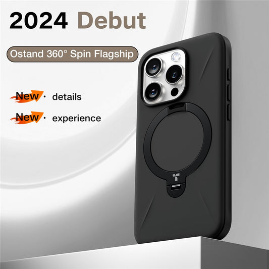 TORRAS Ostand Q3 Silicone Series For iPhone 16 Pro Max Case Kickstand TPU+PC Phone Cover Compatible with Magsafe