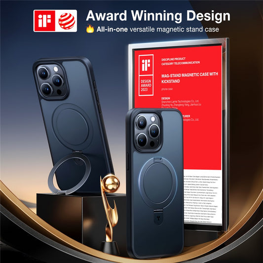 TORRAS Ostand Q1 Guardian Series for iPhone 15 Pro Max Case Compatible with MagSafe Kickstand TPU+PC Phone Cover