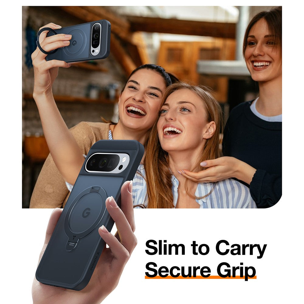 TORRAS Ostand Q3 Spin Series For Google Pixel 9 Pro XL Case Compatible with MagSafe Rotating Kickstand PC + TPU Phone Cover