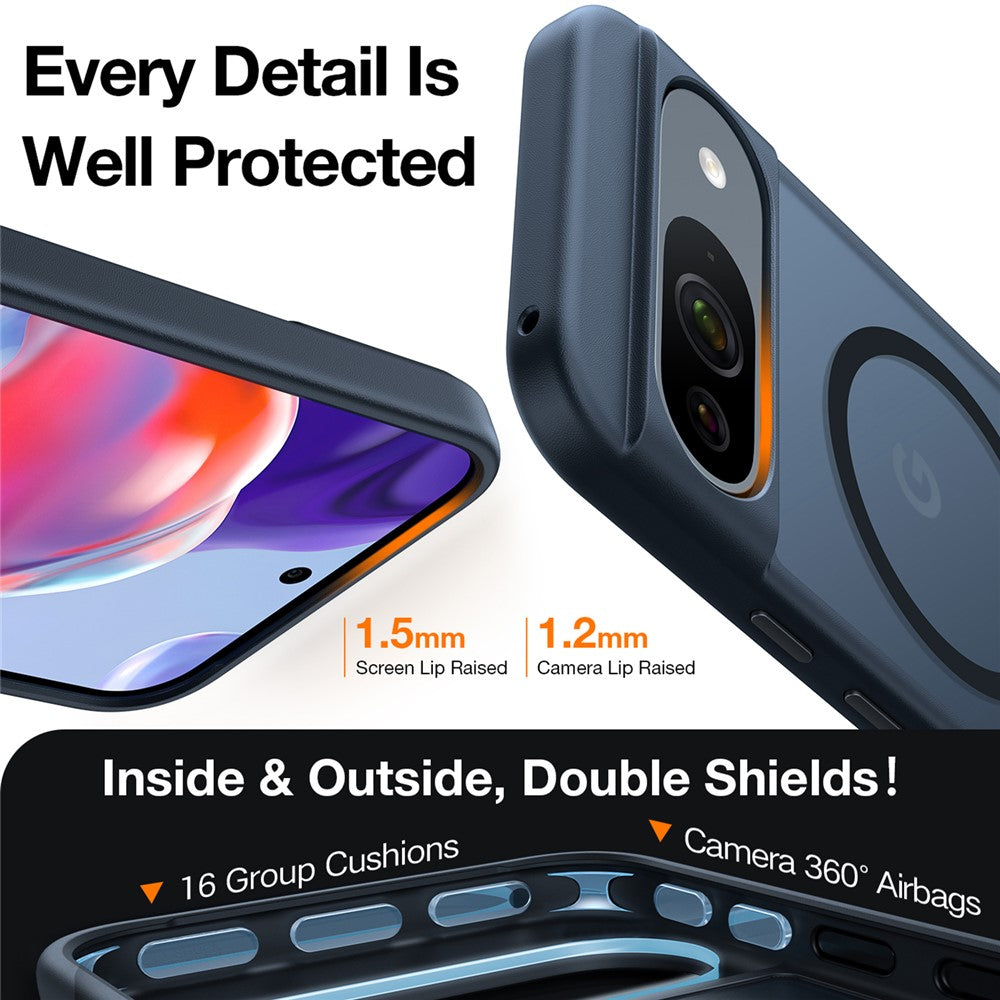 TORRAS Guardian-Mag Series For Google Pixel 9 Pro / 9 Case Compatible with MagSafe Matte PC + TPU Phone Cover
