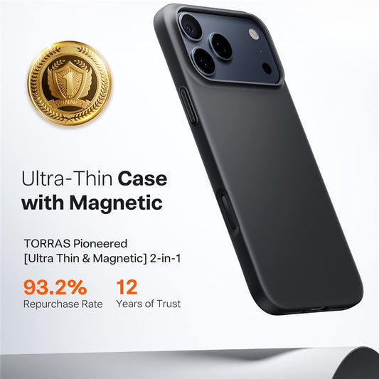 TORRAS Slimfit Mag Series For iPhone 17 Pro Max Case Compatible with MagSafe Hard PC Shockproof Phone Cover