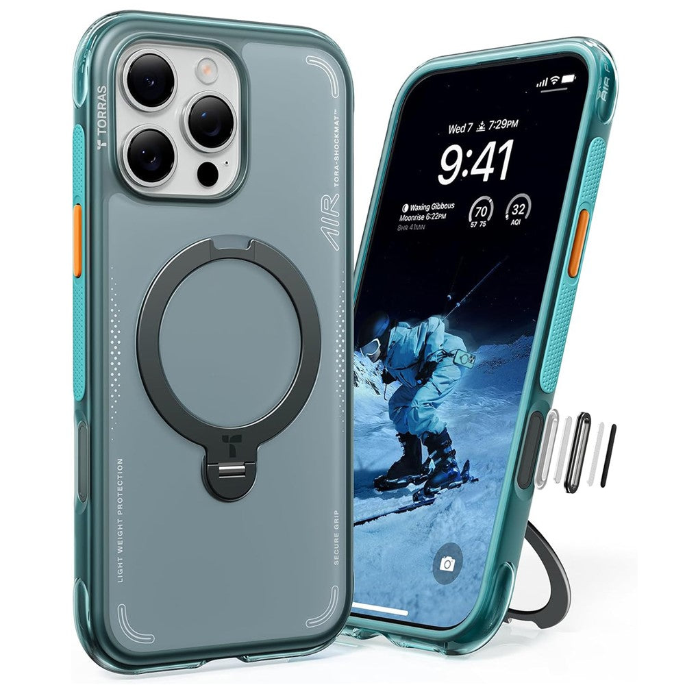 TORRAS Ostand Q3 Air Series For iPhone 16 Pro Max Case with Kickstand Compatible with MagSafe Shockproof PC + TPU Phone Cover (Amazon Packaging, No EAN Code)