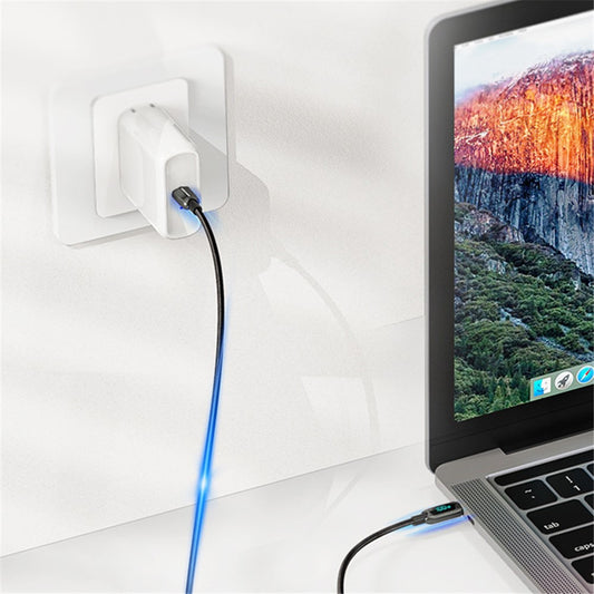 CABLECREATION CC1215 Series 1m PD 100W Type-C to Type-C Data Cable Nylon Braided Digital Display Fast Charging Cord