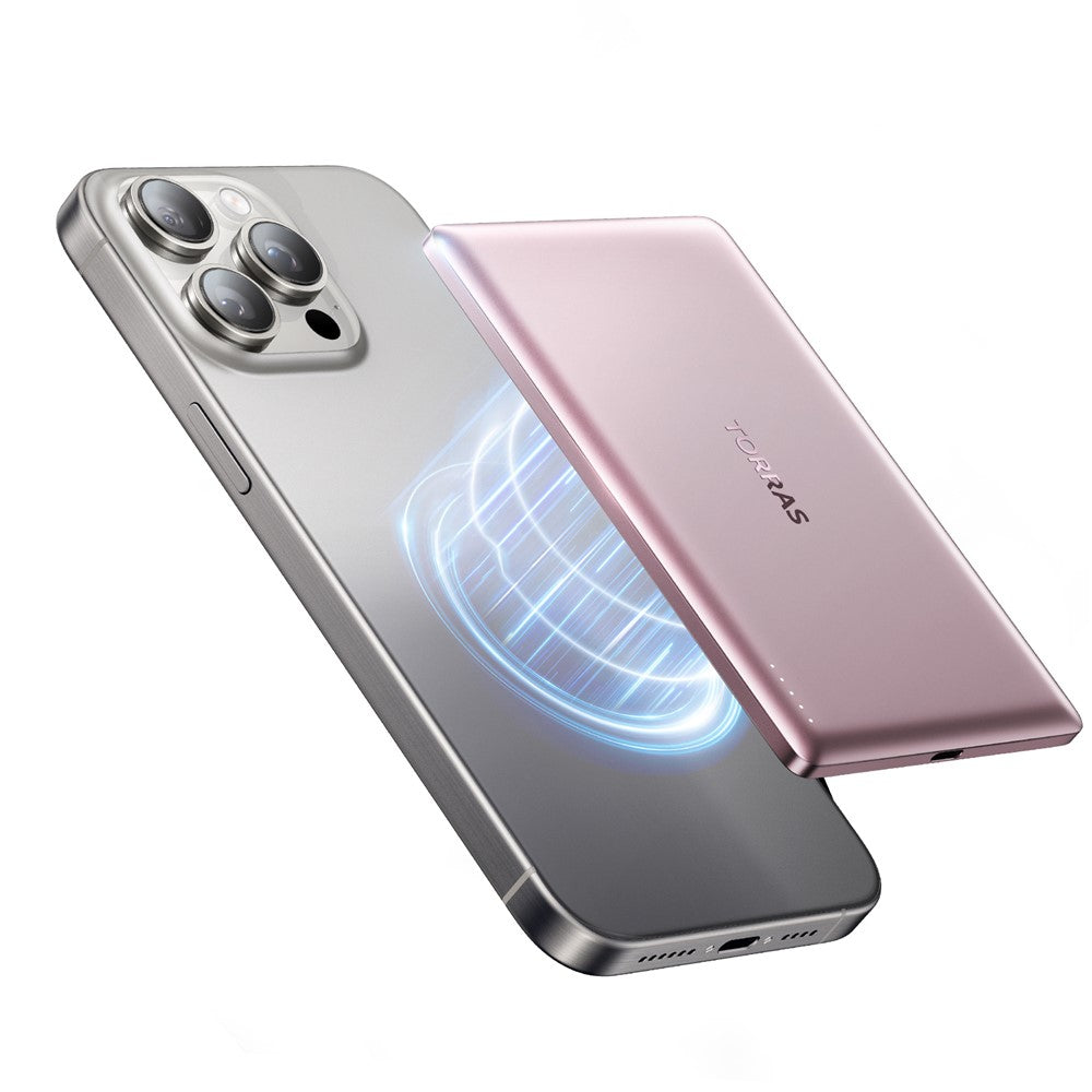 TORRAS Minimag 5000mAh Portable Power Bank Compatible with MagSafe Wireless Charger Power Bank