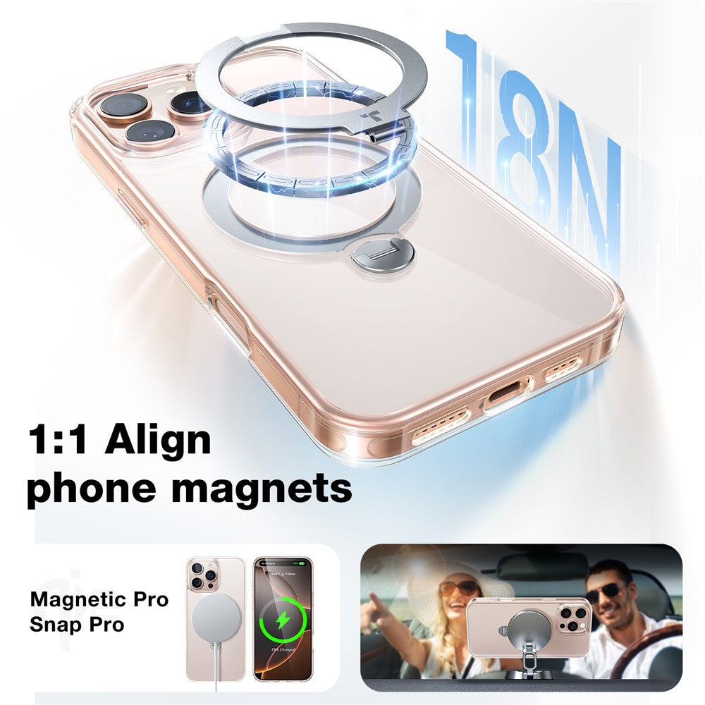 TORRAS Ostand Q3 Spin Series For iPhone 16 Pro Max Case Compatible with MagSafe Rotating Kickstand PC+TPU Phone Cover