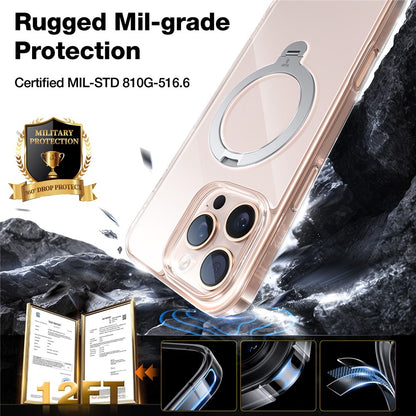 TORRAS Ostand Q3 Spin Series For iPhone 16 Pro Max Case Compatible with MagSafe Rotating Kickstand PC+TPU Phone Cover