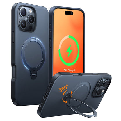 TORRAS Ostand Q3 Spin Series For iPhone 16 Pro Max Case Compatible with MagSafe Rotating Kickstand PC+TPU Phone Cover