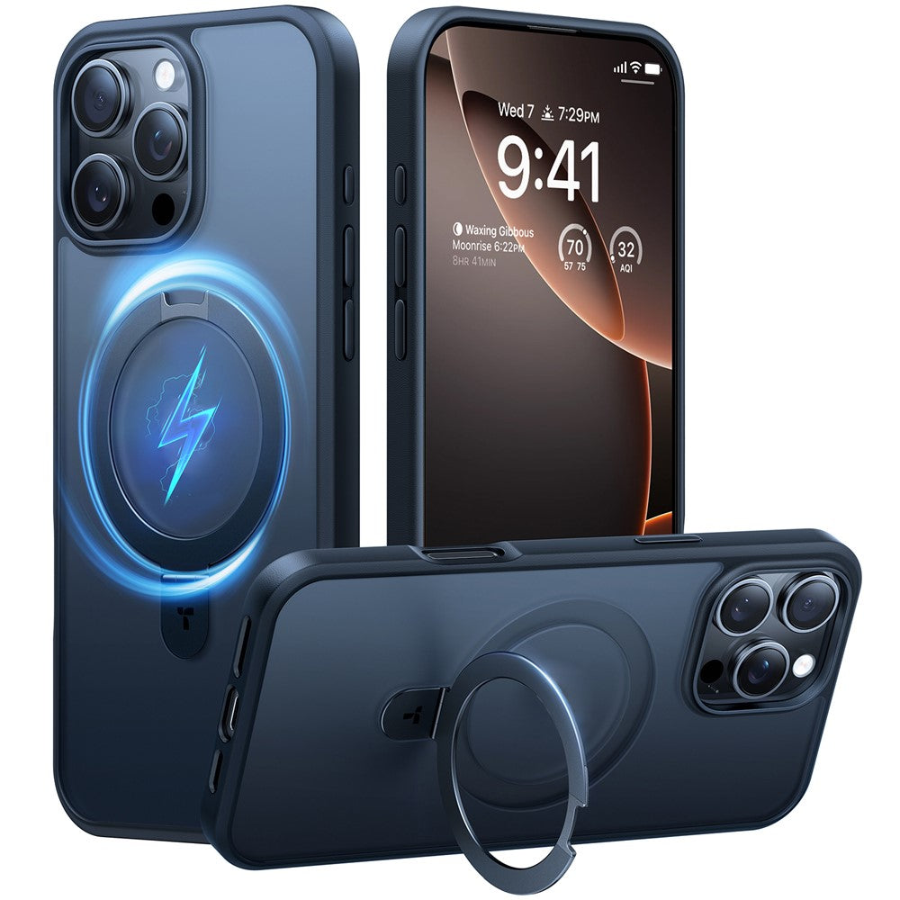 TORRAS Ostand Q1 Guardian Series for iPhone 16 Pro Case Compatible with MagSafe Kickstand TPU+PC Phone Cover