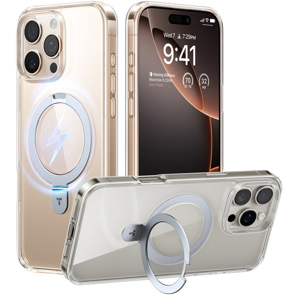 TORRAS Ostand Q1 Guardian Series for iPhone 16 Pro Case Compatible with MagSafe Kickstand TPU+PC Phone Cover