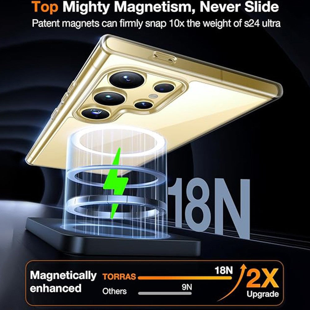 TORRAS Guardian-Mag Series For Samsung Galaxy S24 Ultra Case Compatible with MagSafe TPU Phone Cover, Transparent
