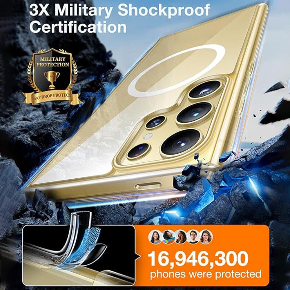 TORRAS Guardian-Mag Series For Samsung Galaxy S24 Ultra Case Compatible with MagSafe TPU Phone Cover, Transparent