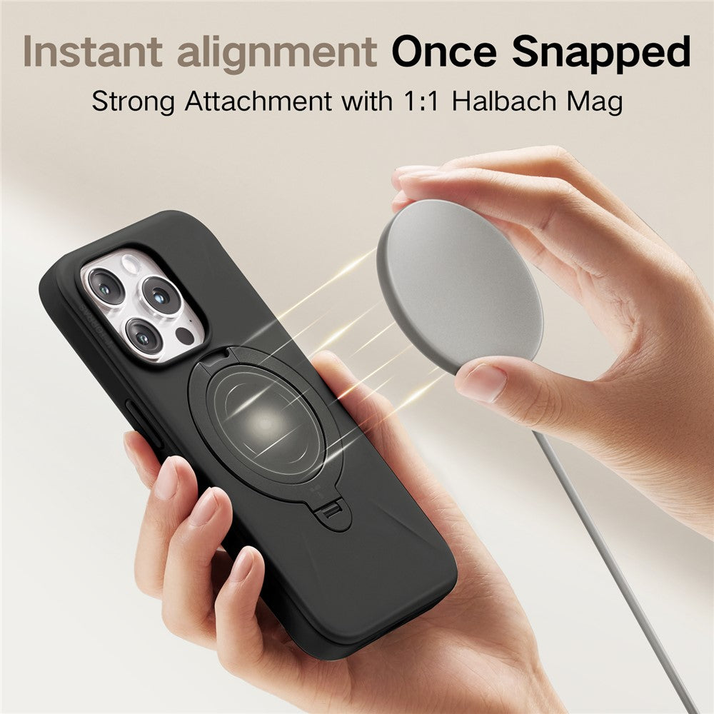 TORRAS Ostand Q3 Silicone Series For iPhone 16 Pro Max Case Kickstand TPU+PC Phone Cover Compatible with Magsafe