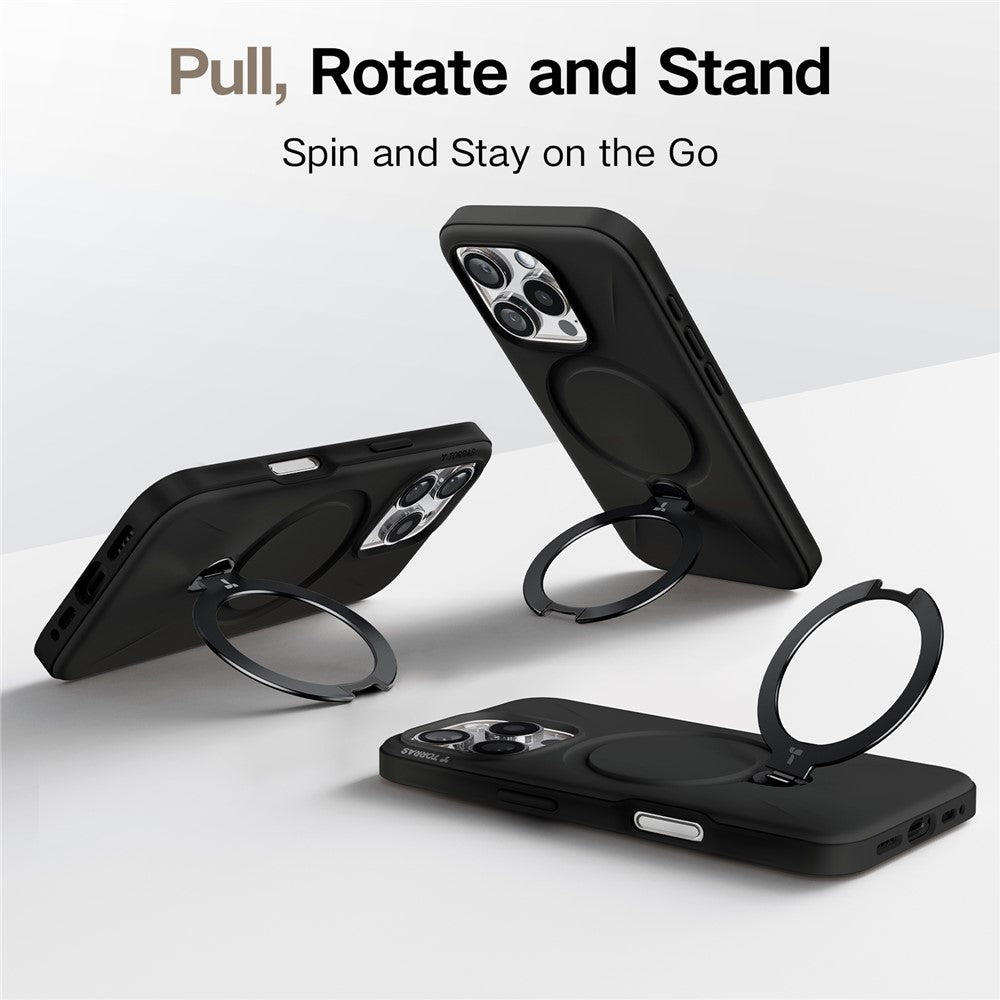 TORRAS Ostand Q3 Silicone Series For iPhone 16 Pro Max Case Kickstand TPU+PC Phone Cover Compatible with Magsafe