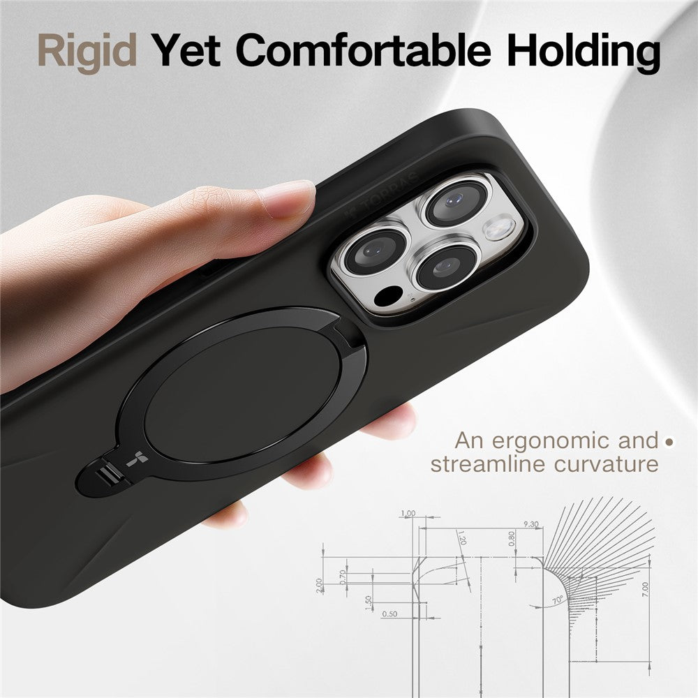 TORRAS Ostand Q3 Silicone Series For iPhone 16 Pro Max Case Kickstand TPU+PC Phone Cover Compatible with Magsafe