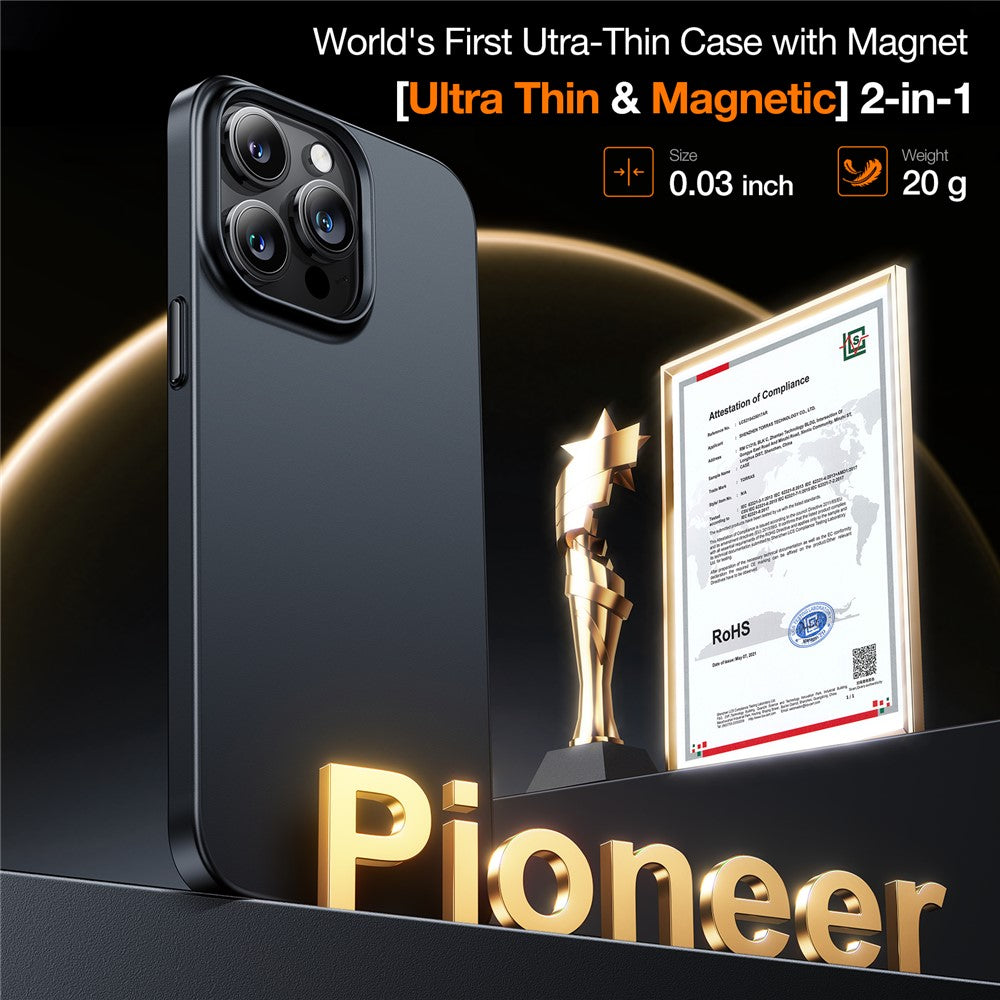 TORRAS Slimfit Mag Series For iPhone 15 Pro Case Compatible with MagSafe Hard PC Phone Cover Shockproof Protective Cover