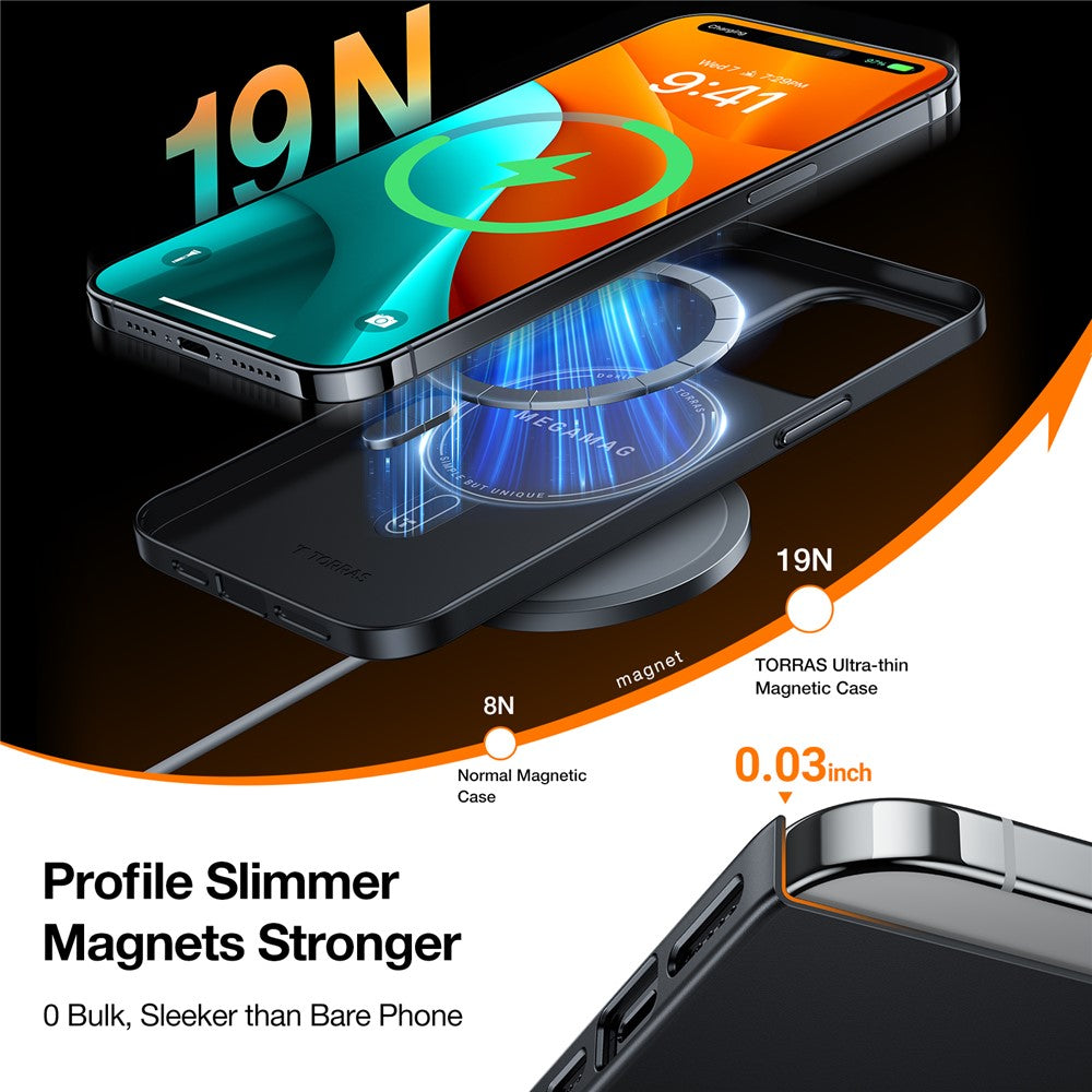 TORRAS Slimfit Mag Series For iPhone 15 Pro Case Compatible with MagSafe Hard PC Phone Cover Shockproof Protective Cover