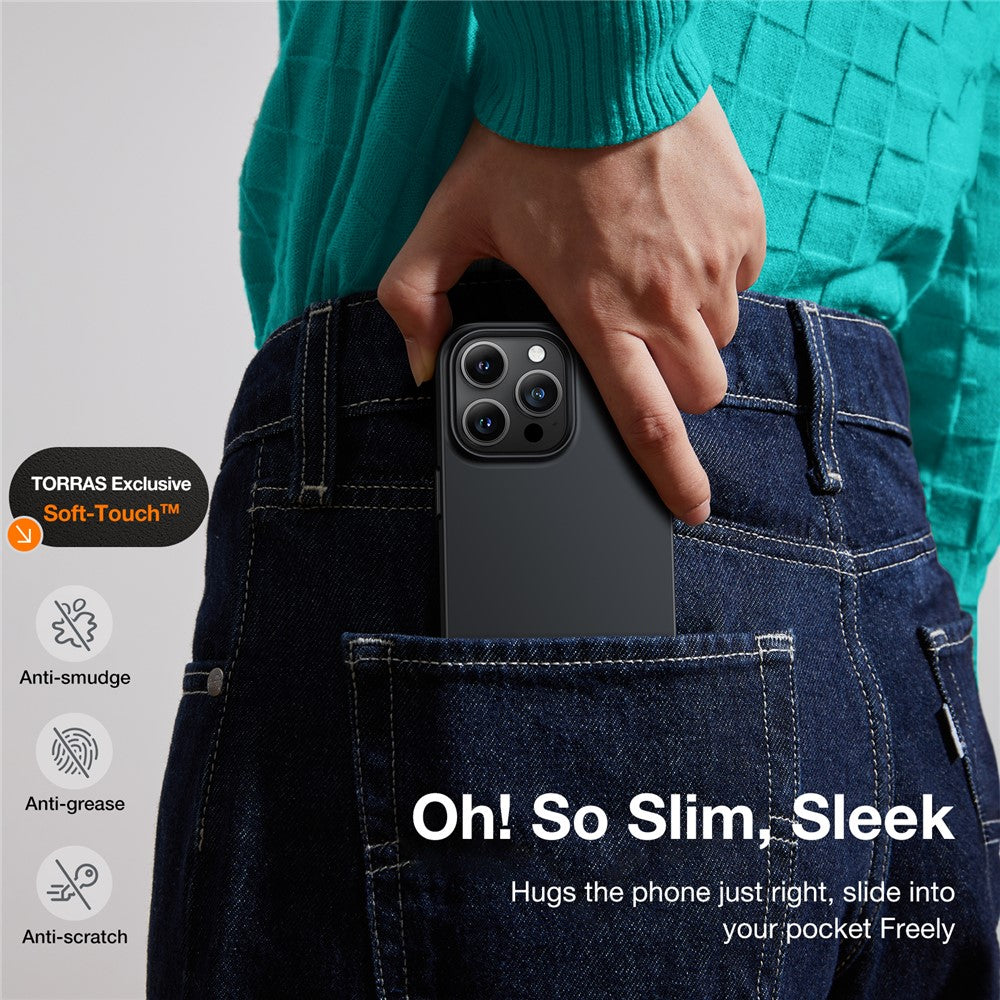 TORRAS Slimfit Mag Series For iPhone 15 Pro Case Compatible with MagSafe Hard PC Phone Cover Shockproof Protective Cover