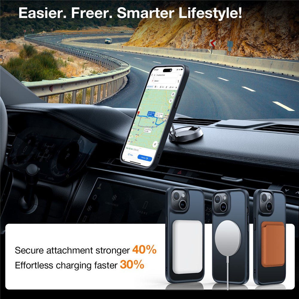 TORRAS Guardian-Mag Series For iPhone 15 Case Compatible with MagSafe Skin-Touch Matte PC+TPU Phone Cover