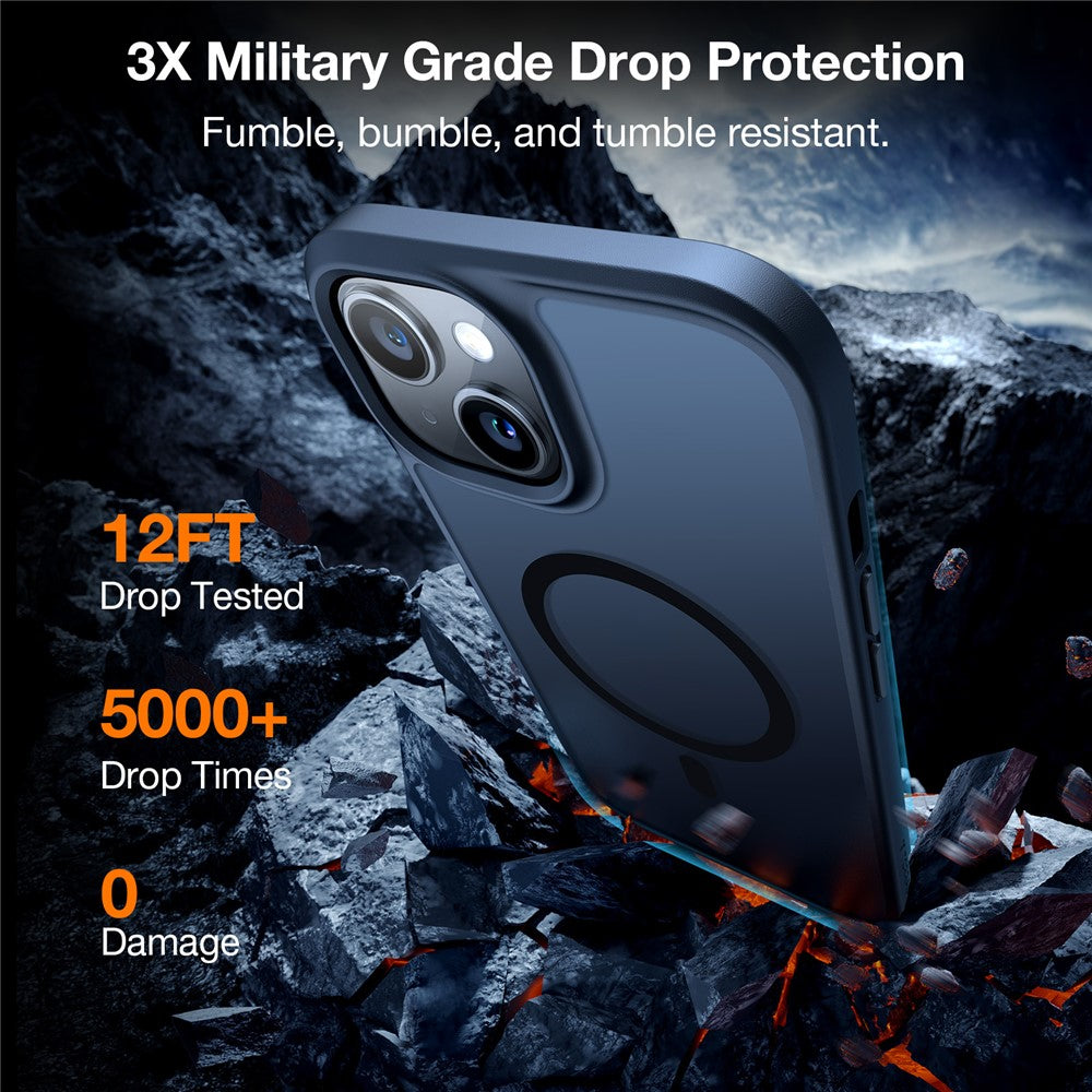 TORRAS Guardian-Mag Series For iPhone 15 Case Compatible with MagSafe Skin-Touch Matte PC+TPU Phone Cover