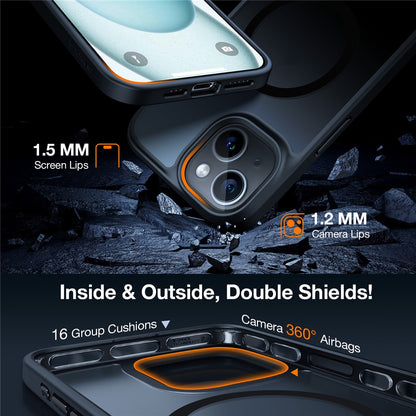 TORRAS Guardian-Mag Series For iPhone 15 Case Compatible with MagSafe Skin-Touch Matte PC+TPU Phone Cover
