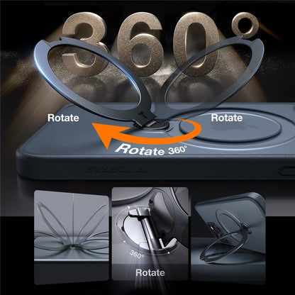 TORRAS Ostand Q3 Spin Series For iPhone 15 Pro Case Compatible with MagSafe Rotating Kickstand PC+TPU Protective Cover