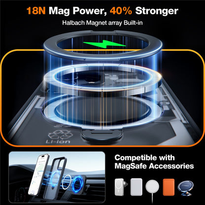 TORRAS Ostand Q3 Spin Series For iPhone 15 Pro Case Compatible with MagSafe Rotating Kickstand PC+TPU Protective Cover