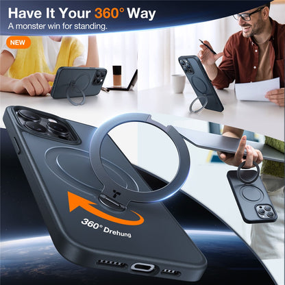 TORRAS Ostand Q3 Spin Series For iPhone 15 Pro Case Compatible with MagSafe Rotating Kickstand PC+TPU Protective Cover