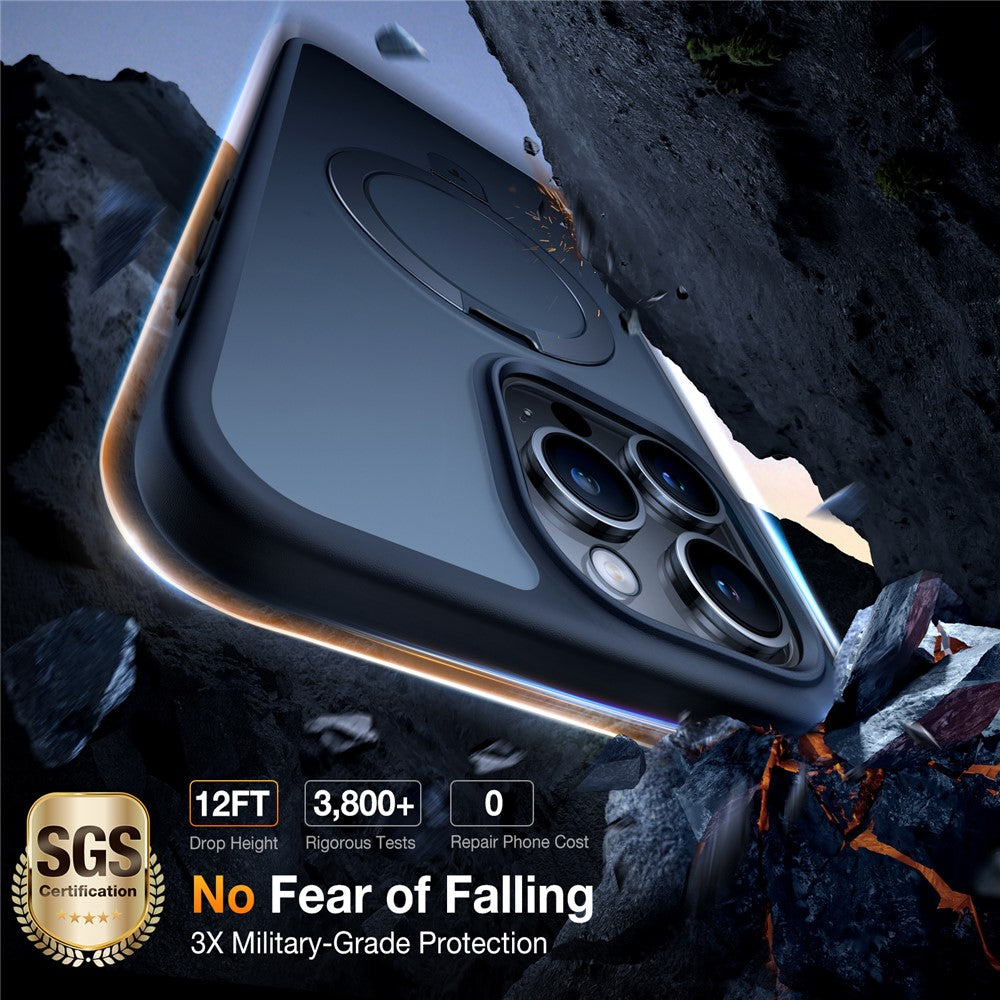 TORRAS Ostand Q1 Guardian Series for iPhone 15 Pro Max Case Compatible with MagSafe Kickstand TPU+PC Phone Cover