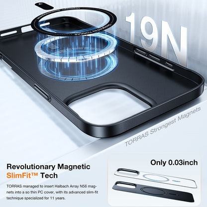 TORRAS Slimfit Mag Series For iPhone 16 Pro Max Case Compatible with MagSafe Hard PC Shockproof Phone Cover
