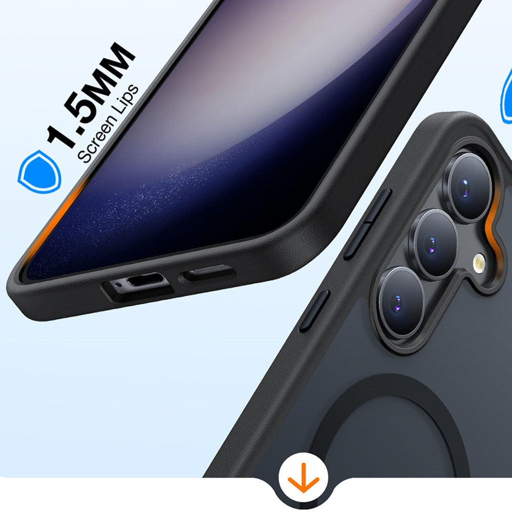 TORRAS Guardian-Mag Series For Samsung Galaxy S25 Case Compatible with MagSafe Skin-Touch Matte PC + TPU Phone Cover