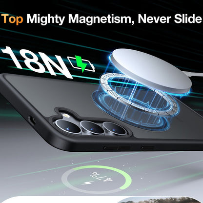 TORRAS Guardian-Mag Series For Samsung Galaxy S25 Case Compatible with MagSafe Skin-Touch Matte PC + TPU Phone Cover