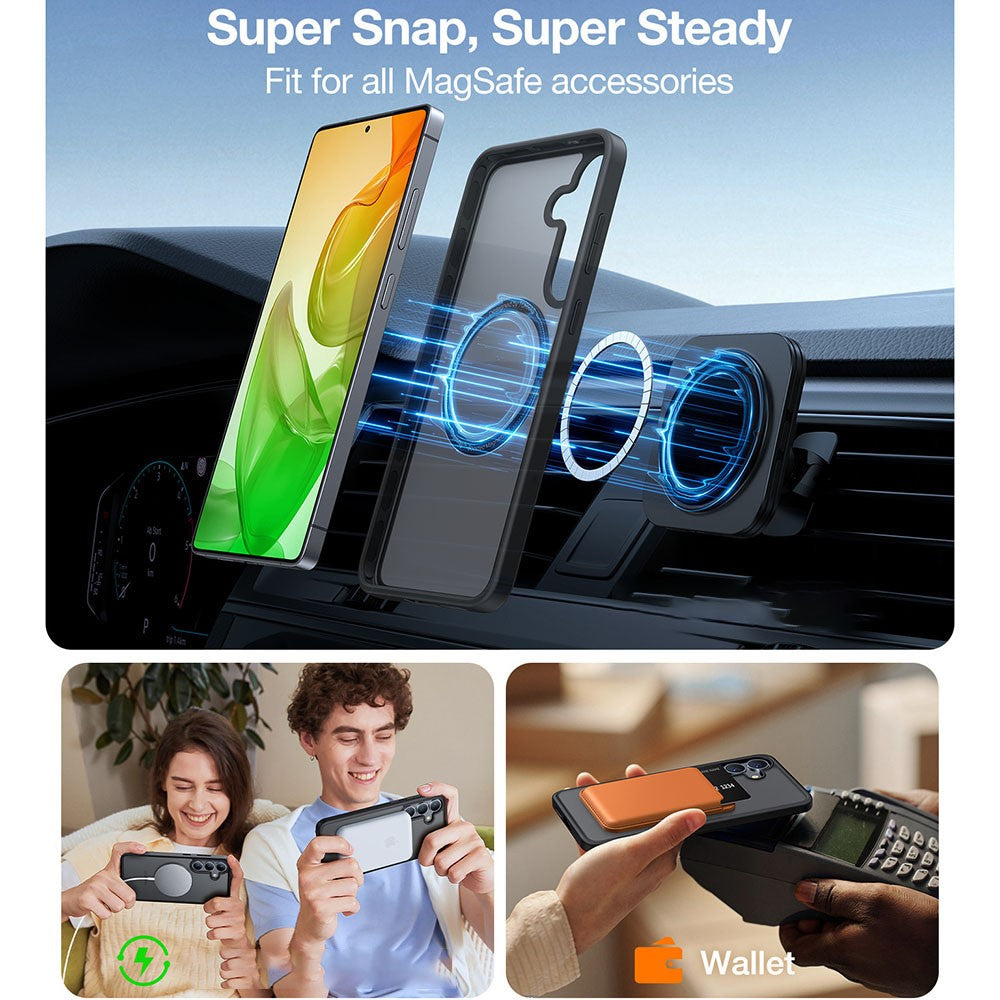 TORRAS Guardian-Mag Series For Samsung Galaxy S25 Case Compatible with MagSafe Skin-Touch Matte PC + TPU Phone Cover