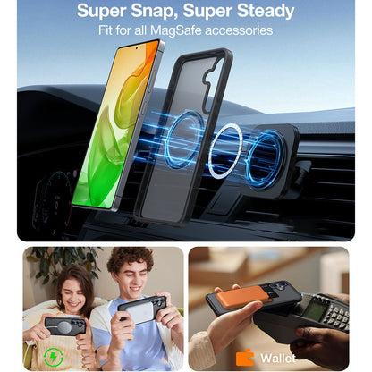 TORRAS Guardian-Mag Series For Samsung Galaxy S25 Case Compatible with MagSafe Skin-Touch Matte PC + TPU Phone Cover