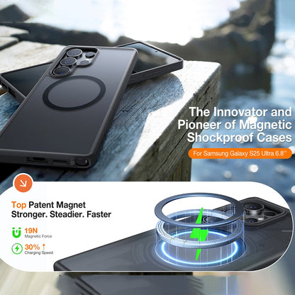 TORRAS Guardian-Mag Series For Samsung Galaxy S25 Ultra Case Compatible with MagSafe Skin-Touch Matte PC + TPU Phone Cover