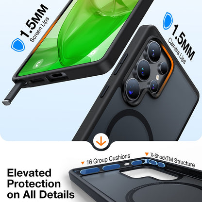 TORRAS Guardian-Mag Series For Samsung Galaxy S25 Ultra Case Compatible with MagSafe Skin-Touch Matte PC + TPU Phone Cover