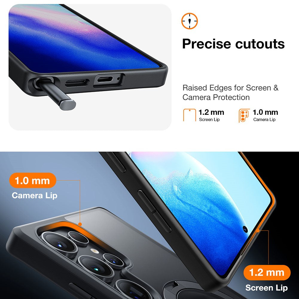 TORRAS Ostand Q3 Spin Series For Samsung Galaxy S25 Ultra Case Compatible with MagSafe Rotating Kickstand PC+TPU Phone Cover