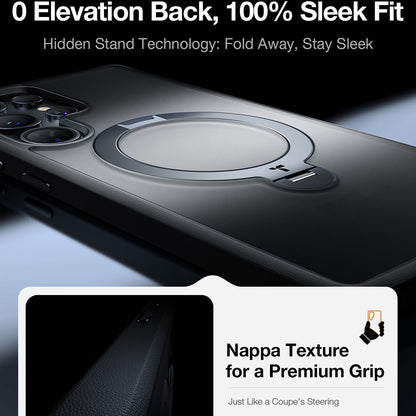 TORRAS Ostand Q3 Spin Series For Samsung Galaxy S25 Ultra Case Compatible with MagSafe Rotating Kickstand PC+TPU Phone Cover