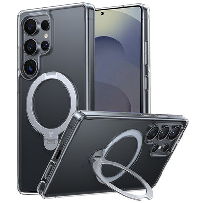 TORRAS Ostand Q3 Spin Series For Samsung Galaxy S25 Ultra Case Compatible with MagSafe Rotating Kickstand PC+TPU Phone Cover