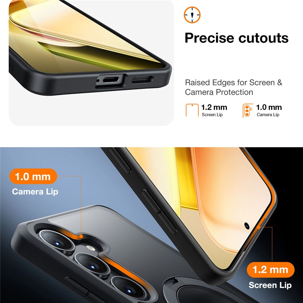 TORRAS Ostand Q3 Spin Series For Samsung Galaxy S25+ Case Compatible with MagSafe Rotating Kickstand PC+TPU Phone Cover