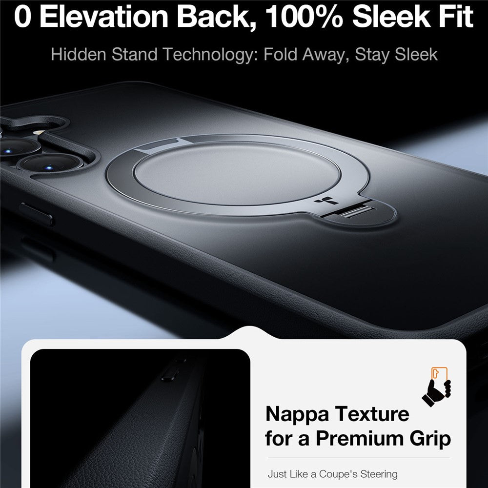 TORRAS Ostand Q3 Spin Series For Samsung Galaxy S25 Case Compatible with MagSafe Rotating Kickstand PC+TPU Phone Cover