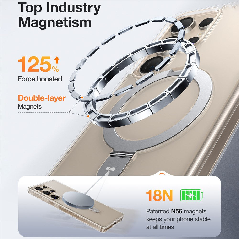 TORRAS Ostand Q1 Guardian Series – Coque pour Samsung Galaxy S25 Ultra transparent