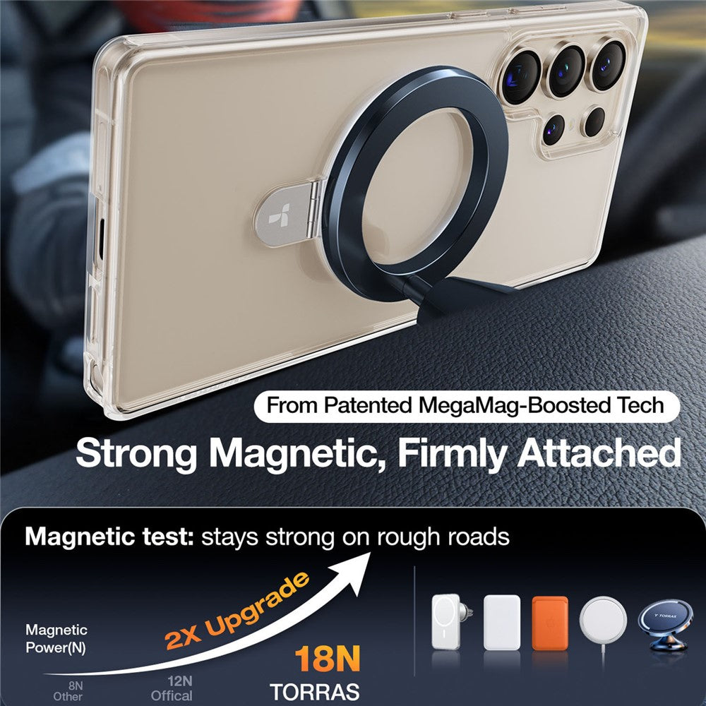 TORRAS Ostand Q1 Guardian Series – Coque pour Samsung Galaxy S25 Ultra transparent