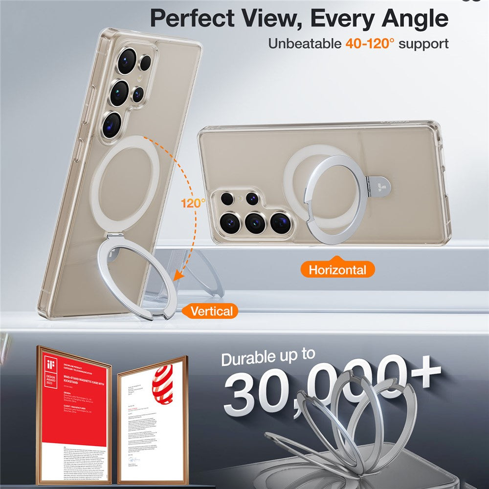 TORRAS Ostand Q1 Guardian Series – Coque pour Samsung Galaxy S25 Ultra transparent