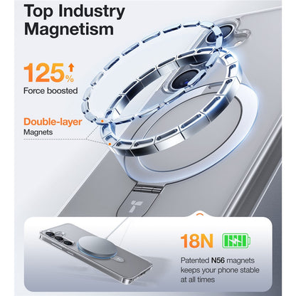 TORRAS Ostand Q1 Guardian Series for Samsung Galaxy S25+ Case Compatible with MagSafe Kickstand TPU+PC Phone Cover