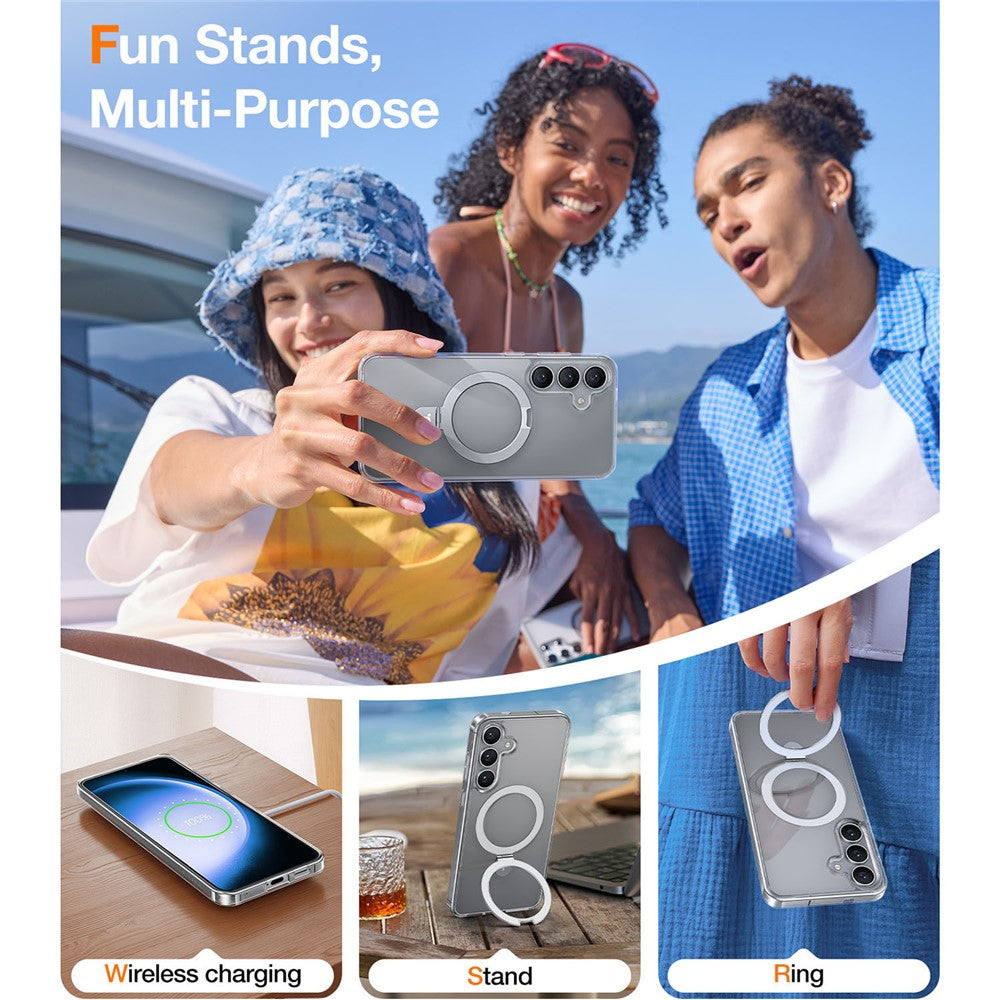 TORRAS Ostand Q1 Guardian Series for Samsung Galaxy S25+ Case Compatible with MagSafe Kickstand TPU+PC Phone Cover