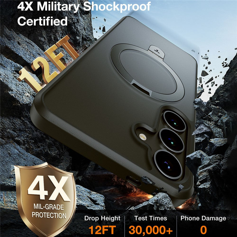 TORRAS Ostand Q1 Guardian Series for Samsung Galaxy S25 Case Compatible with MagSafe Kickstand TPU+PC Phone Cover