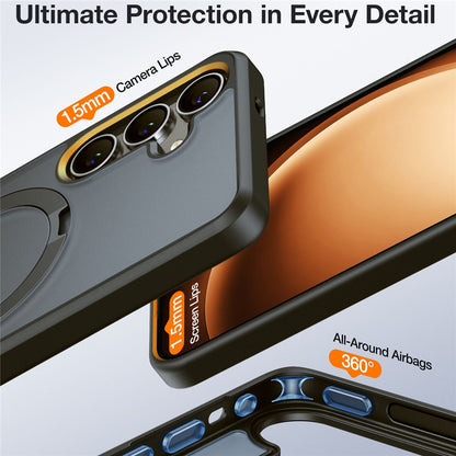 TORRAS Ostand Q1 Guardian Series for Samsung Galaxy S25 Case Compatible with MagSafe Kickstand TPU+PC Phone Cover