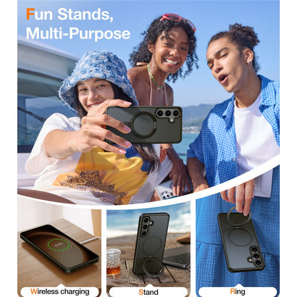 TORRAS Ostand Q1 Guardian Series for Samsung Galaxy S25 Case Compatible with MagSafe Kickstand TPU+PC Phone Cover