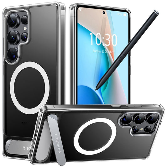 TORRAS Ostand L1 Series For Samsung Galaxy S25 Ultra Case Kickstand TPU+PC Phone Cover Compatible with MagSafe
